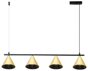 Luster na lanku CONE 4xGU10/10W/230V zlatá/čierna