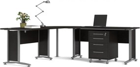 Rohová doska stola Officer 80 cm čierna