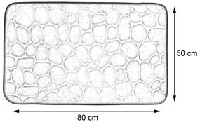 TENDANCE Predložka do kúpeľne Stones, 50x80 cm, čierna