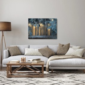 Obraz zasneženého lesa (70x50 cm)