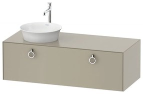 DURAVIT White Tulip závesná skrinka pod umývadlo na dosku vľavo, 1 zásuvka, 1300 x 550 x 408 mm, taupe matná, WT4982L6060