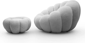 OTOČNÉ KRESLO FILIPPO S PODNOŽKOU SIVÉ