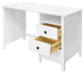 IDEA nábytok Písací stôl TORINO biely, kovové úchytky