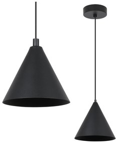 Závesné svietidlo Soho, 1x čierne kovové tienidlo, (fi 14cm)