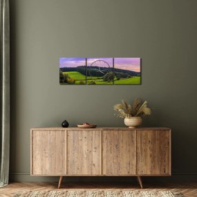 Obraz lúky (s hodinami) (90x30 cm)