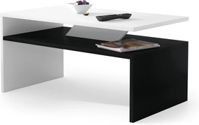 Mazzoni PRIMA biela / čierna, konferenčný stolík, čiernobiely, obdĺžnikový, lamino, moderni