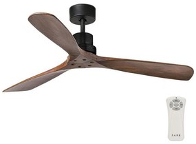 FARO Barcelona FARO 33516DC - Stropný ventilátor LANTAU čierna/hnedá pr. 132 cm + diaľkové ovládanie FA33516DC