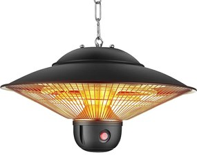 Stropný infračervený vykurovací žiarič BestBerg BBHS-1500 / 2000 W / čierna