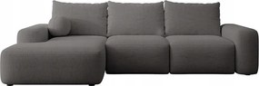Rohová sedacia súprava Carlito (L) (tmavosivá čierna)