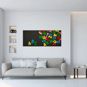 Obraz - farebné písmenká (120x50 cm)