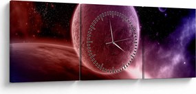 Obraz - Planéta (s hodinami) (90x30 cm)