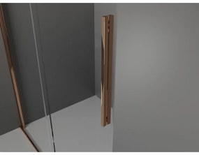 Mexen Velar L, sprchový kút s posuvnými dverami 90 x 70 cm, 8mm sklo námraza, ružové zlato, 871-090-070-33-60
