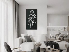 drevko 3D obraz Lev - pohľad šelmy Rozmer obrazu: 44,5 x 23 cm, Farba dekorácie: Čierna