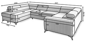 Ružová rozkladacia/s úložným priestorom rohová pohovka (pravý roh/do tvaru "U") Louis – ELTAP