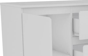 Komoda so 3 zásuvkami Carlos, biela, 120 cm