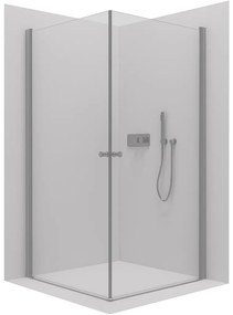 Cerano Antelo Duo, 2-krídlový sprchovací kút 90(dvere) x 90(dvere) x 190 cm, 6mm číre sklo, chrómový profil, CER-CER-433293