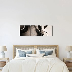 Obraz - Gramofónová doska (s hodinami) (90x30 cm)