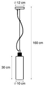 Hotelová elegantná závesná lampa tmavý bronz s jantárovým sklom - Stavelot