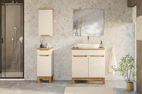 Koupelnová sestava Bali Casad s deskou a skříňkami 80 cm kašmírová/dub wotan
