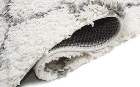 Huňatý biely vzorovaný behúň Šírka: 100 cm | Dĺžka: 400 cm