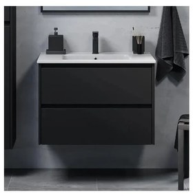 Kúpeľňová skrinka s umývadlom MOLDE 80 cm čierna