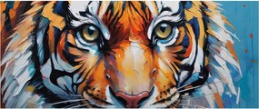Obraz - Pohľad tigra, maľba (120x50 cm)