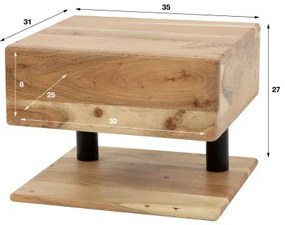 Nočný stolík 22-97 Shelve Drevo Acacia  - Komfort-nábytok