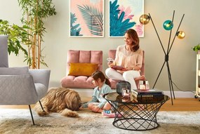 Okrúhly konferenčný stolík Noa 80 cm, čierny/sivý