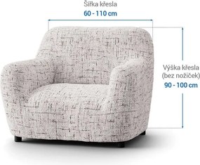 Bielastické poťahy VITTORIA smotanová relaxačné kreslo (š. 70 - 90 cm)