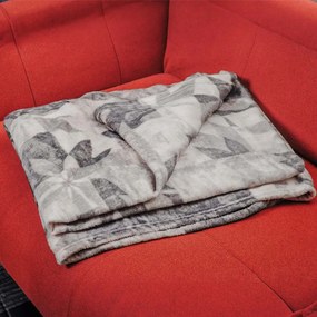 Home Elements Mikroflanelová deka, šedá, kvetina