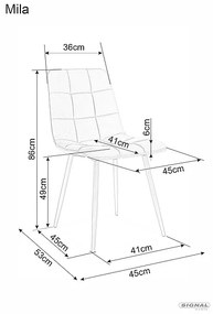 Jedálenská stolička MILA VELVET černá Signal Hnedá