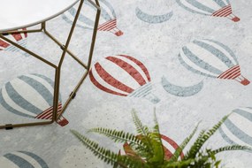 BAMBINO 1349 Prateľný koberec Balóny, pre deti protišmykový - sivý