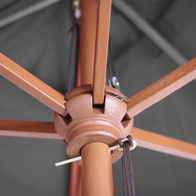 Slnečník Florida Ø 3m - polyester/drevo - antracit