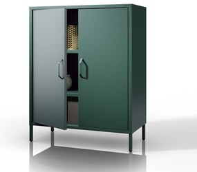 Skrinka do obývačky s policami VITO, 800 x 1015 x 400 mm, Modern: fľaškovo zelená farba