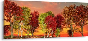 Obraz - Farebné stromy (120x50 cm)