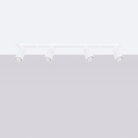 Bodové svietidlo Karbon, 4x biele kovové tienidlo, (možnosť polohovania)