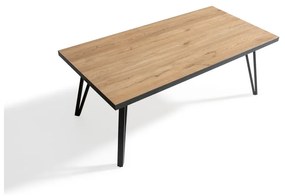 Čierny/prírodný konferenčný stolík s doskou v dubovom dekore 60x120 cm Sindi – Marckeric