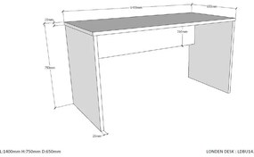 Tmavosivý detský písací stôl Vipack London
