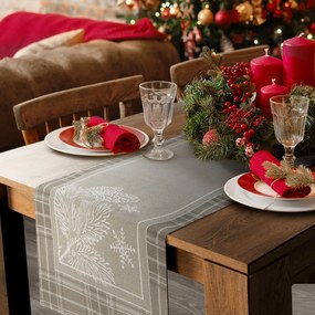 VIANOČNÝ GOBELÍNOVÝ OBRUS HOLLY 90X90 CM VZOROVANÝ