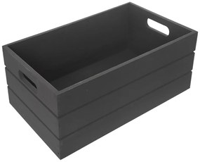 Antracitový drevený úložný box 36x26x15 cm – Orion