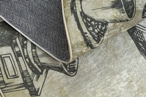 Protišmykový koberec / behúň ANDRE 2835 zelený / hnedý