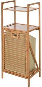 Kúpeľňový regál s výklopným košom Bamboo, 40 x 95 x 30 cm