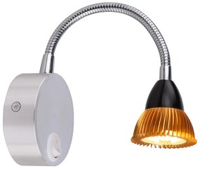 CLX Nástenné LED osvetlenie s vypínačom ROMEO, 3W, teplá biela, zlaté
