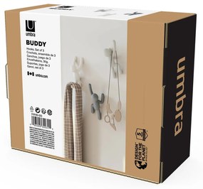Nástenné plastové háčiky v súprave 3 ks Buddy – Umbra