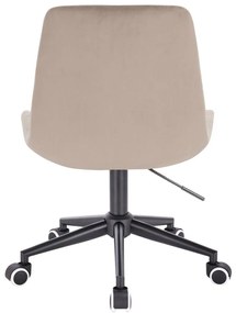 LuxuryForm DESIGN Stolička PARIS VELUR na čiernej podstave s kolieskami - latte