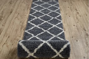 Behúň BERBER CROSS B5950, sivá, Maroko, Shaggy Veľkosť: 70 cm