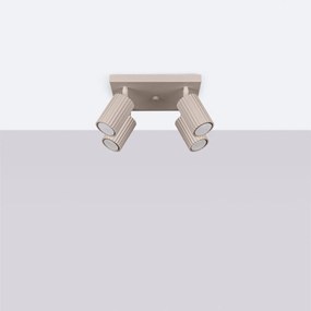 Stropné svietidlo Karbon, 4x tmavobéžové hliníkové tienidlo, (možnosť polohovania)