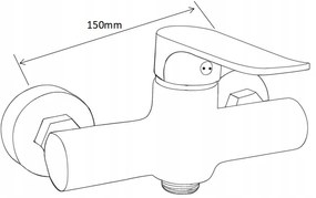 Mexen Erik sprchová zostava s dažďovou sprchou a sprchová batéria Pecos, chrómová, 72740205-00
