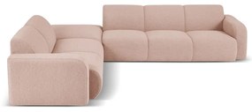 Ružová rohová pohovka z textílie bouclé (ľavý roh) Molino – Micadoni Home