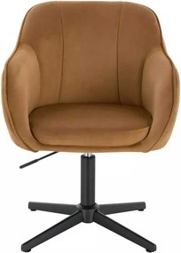 LuxuryForm DESIGN Stolička AVOLA VELUR na čiernom kríži - medová